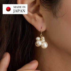 Pierced Earrings Titanium Post Pearl Earrings Made in Japan