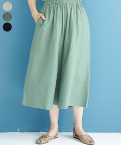 Cropped Pant Waist Cotton Linen Wide Pants Switching 【2024NEW】