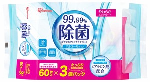 【アイリスオーヤマ】除菌ができるウェットティッシュアルコールタイプ60枚入×3個パック