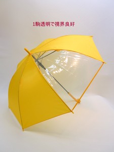 通年新作）雨傘・長傘-ジュニア　高学年用大寸58cm一コマ透明軽量グラスファイバー骨ジャンプ傘