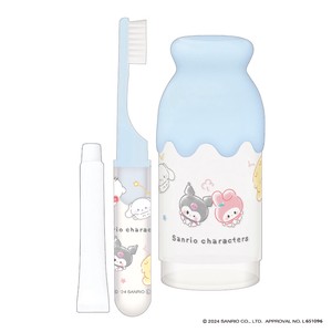 ■2024SS　先行予約■　サンリオキャラクターズ　ミルク瓶型歯磨きセット　まるもっち