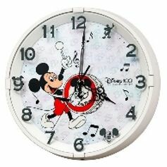 【特q0607】リズム RHYTHM/リズム ディズニー 100周年 限定モデル  掛け時計 ミッキーマウス 8MG817MC72
