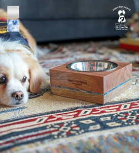 ウッデンドッグボウル (2カラー) DOGS FOR PEACE / ドッグスフォーピース イヌ 犬