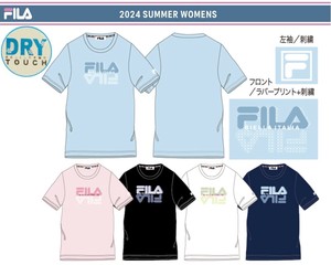 【2024新作】FILA（レディース）　DRY吸汗速乾　デザインロゴTシャツ