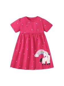 Kids' Casual Dress Red Switching 90cm ~ 130cm