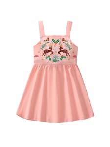 儿童洋装/连衣裙 肩带 粉色 90cm ~ 130cm