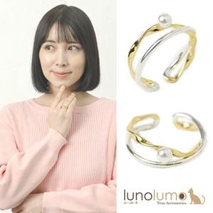 Ring Pearl Bicolor sliver Rings Presents Ladies'