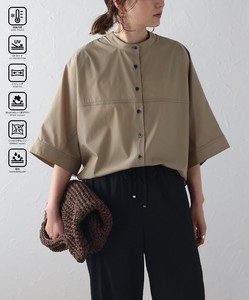 Button Shirt/Blouse Dolman Sleeve Front/Rear 2-way Collarless