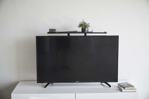山崎実業 薄型テレビラック ブラック  薄型テレビ上のスペースを有効活用 4271