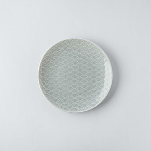 小田陶器 吉祥-kissho- 12cm小皿  青海波 薄灰[日本製/美濃焼/和食器]