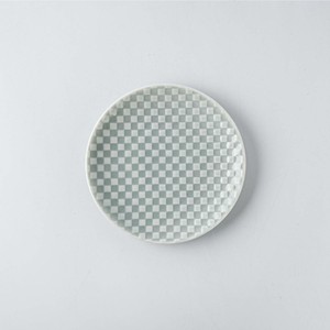 小田陶器 吉祥-kissho- 12cm小皿  市松 薄灰[日本製/美濃焼/和食器]