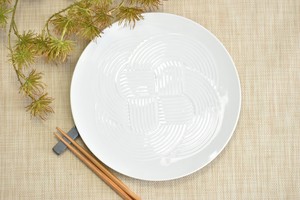 白磁結大皿 白系 和食器 丸大皿 日本製 美濃焼