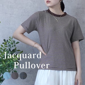 Sweater/Knitwear Pullover Jacquard T-Shirt Knit Sew Tops Short-Sleeve 2024 Spring/Summer