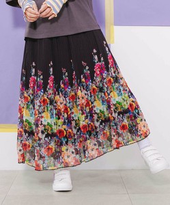 Skirt Pleats Skirt Floral Pattern