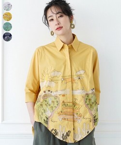 Button Shirt/Blouse Shirtwaist Colorful 7/10 length 【2024NEW】