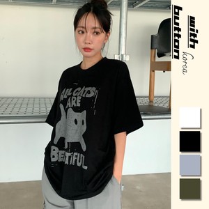 【韓国ファッション】2024年夏新作　オールキャッツ　半袖/Tシャツ/トップス/ねこ
