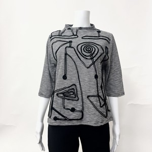 T-shirt Bottle Neck L Border Cut-and-sew 2024 Spring/Summer