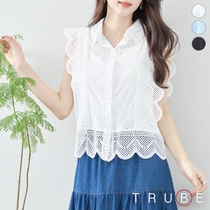 Button Shirt/Blouse Design All-lace Sleeve Blouse L 【2024NEW】