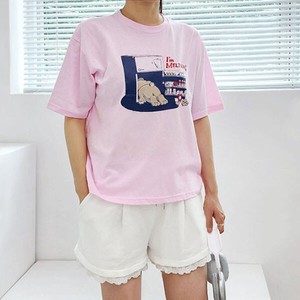 【トップス】綿　プリンティング　ルーズフィット　半袖　トップス　Tシャツ　Printing T-shirt