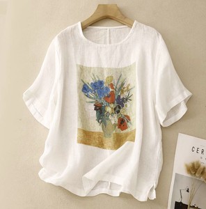 シャツ  半袖  花柄  ゆったり  快適 レディースファッション      ZCHA4046