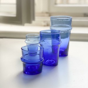 【在庫商品 】モロッコ製・リサイクルグラス ブルー //キッチン