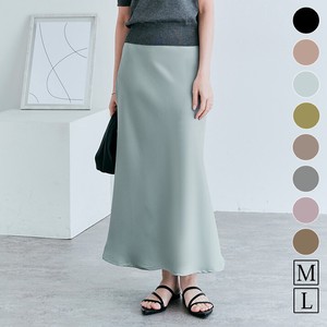 スカート《サテンマーメイドロングスカート 全7色 2サイズ》《在庫限り》