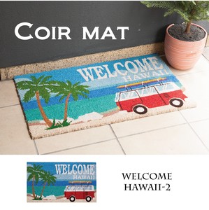 【玄関マット】Coir mat コイヤーマット［WELCOME HAWAII-2］＜アメリカン雑貨＞
