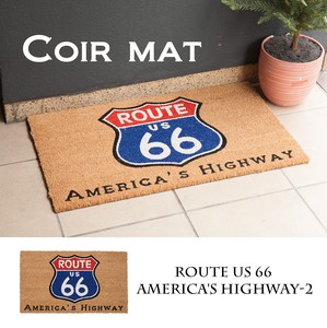 【玄関マット】Coir mat コイヤーマット［ROUTE US 66 AMERICA'S HIGHWAY-2］＜アメリカン雑貨＞