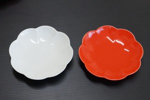 有田焼 取皿 白釉 赤釉 皿 日本製 菊割 花型