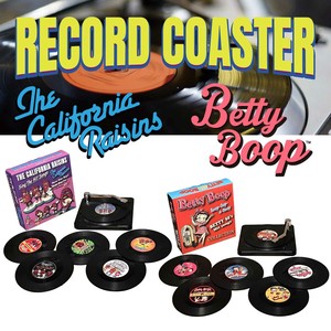 【まるで本物？！】【レトロなレコード】RECORD COASTER レコード コースター RAISIN BETTY BOOP 6枚セット
