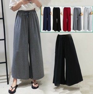 Full-Length Pant Ladies fashion Plain Color Wide Pants