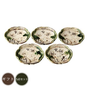 ギフト[箱入り] 塩草窯　織部まどつる小皿揃 瀬戸焼 日本製