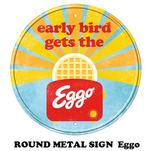 ラウンド メタルサイン Kellogg's Eggo 【ケロッグ ブリキ看板】
