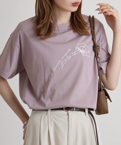 【BRODIAEA】 シンプル刺繍Tシャツ