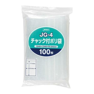 ジャパックス　チャック袋付ポリ袋   透明  JG-4  100枚入