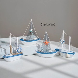◆◆大人気◆◆INSスタイル 帆船模型 手作り 家庭装飾 振り子 装飾品 4点セット 地中海風 14cm ボート