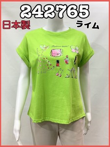 【2024 新作】レディース ミセス トップス カットソー 化粧品 プリント 日本製 Tシャツ
