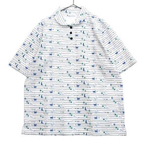遊びねこプリントのポロシャツ /半袖　145505