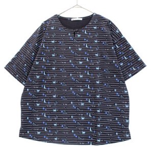 遊びねこプリントのゆったりTシャツ /半袖　145506