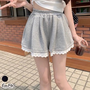裾刺繍ショートパンツ ウエストゴム フェミニン カジュアル 夏 EH1360 【2024新作】