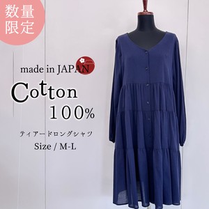 Button Shirt/Blouse Tops Ladies' Tiered Made in Japan