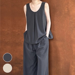 Sweater/Knitwear Spring/Summer Sleeveless Wide Easy Pants Setup Cut-and-sew