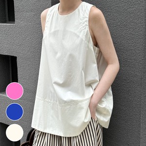 Button Shirt/Blouse Spring/Summer Sleeveless Cut-and-sew