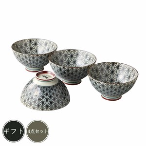 Mino ware Rice Bowl Gift Porcelain Hemp Leaves Made in Japan