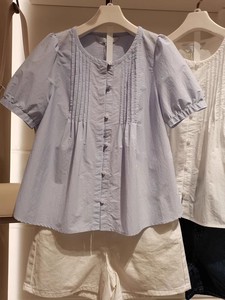 Button Shirt/Blouse Ladies' Short-Sleeve