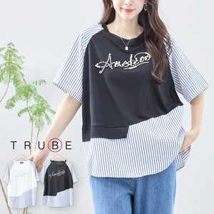 T-shirt Pullover Stripe L Switching 【2024NEW】