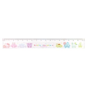 Pre-order Ruler/Measuring Tool Colorful Sanrio Characters Face 17cm