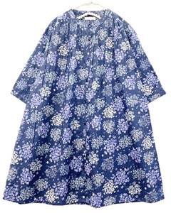 Button Shirt/Blouse Floral Pattern One-piece Dress 8/10 length