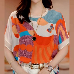 Pre-order T-shirt Chiffon Colorful Silk Touch Cut-and-sew