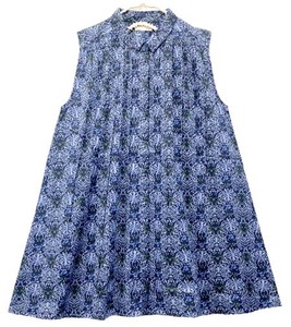 Button Shirt/Blouse Sleeveless One-piece Dress